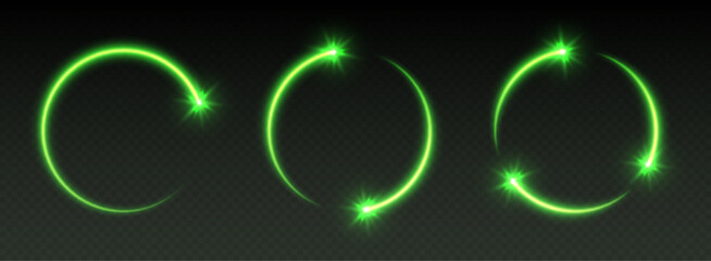 Wall Mural - glowing red shooting star circles with sparkles, light frames, stars in circular motion, abstract sh