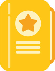 Sticker - Simple vector illustration of a book with a star on the cover, evoking feelings of success and achievement