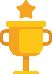 Wall Mural - Golden trophy cup with handles and a star floating above it, representing victory and achievement