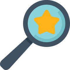 Poster - Magnifying glass is focusing on a star, representing a positive customer review