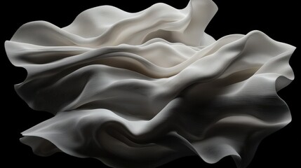 Wall Mural - Abstract White Fabric Drape  Flowing Texture  Smooth Curves  Minimalist Design  Background