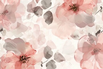 Aufkleber - Delicate floral designs in gentle pastel hues enhance the atmosphere, offering a serene touch perfect for various occasions. Generative AI