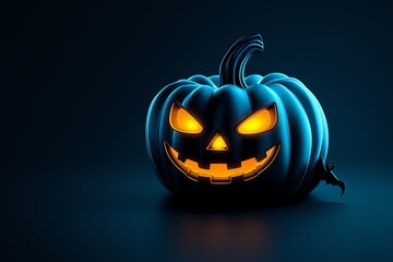 Aufkleber - Simple minimalist icon of a dark jack-o'-lantern with glowing eyes, representing the eerie atmosphere of Halloween night