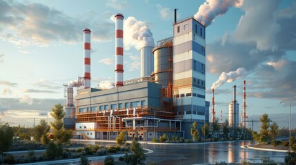 Modern Power Plant with Traditional and Renewable Elements