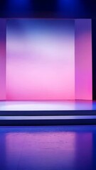 Aufkleber - Minimalist stage with gradient lighting, futuristic design. Art and performance concept