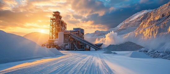 Industrial Landscape at Sunset