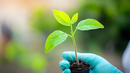 Cutting Edge Agricultural Research and Development on Clean Modern Background   Scientists in a Laboratory Analyzing Plant Samples