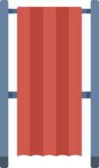 Poster - simple vector illustration of a voting booth with a red curtain, concept of democratic elections