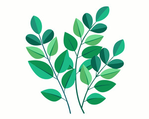 Wall Mural - A leafy green plant with a stem and leaves