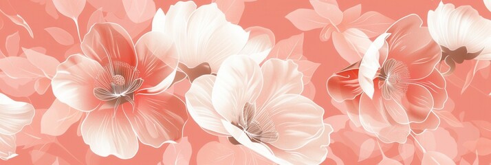 Aufkleber - Delicate blossoms in gentle hues blend harmoniously, offering a calming aesthetic ideal for home decor or crafting projects. Generative AI