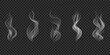 © Picture Store - Vector realistic wavy mist, hot food steam, cigarette smoke. Set of white steam, haze, fume isolated on transparent backdrop
