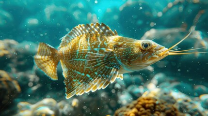 Wall Mural - a close up of a fish in an aquarium