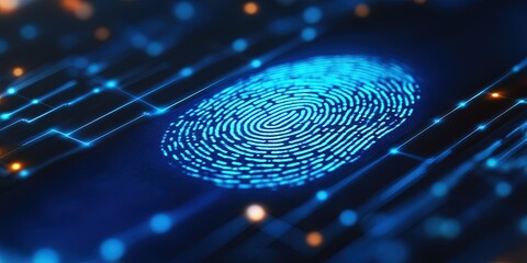 Wall Mural - fingerprint scanner 