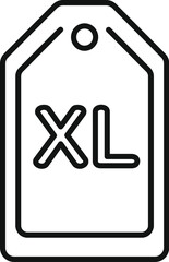 Aufkleber - simple black and white icon of a clothing tag showing the size xl