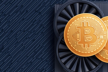 Poster - Bitcoin graphic with GPU backdrop
