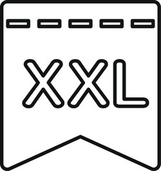 Sticker - Bookmark icon representing the xxl clothing size, indicating extra extra large