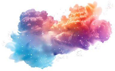 Colorful Nebula with Vibrant Gas Clouds in Space