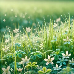 grass and flowers