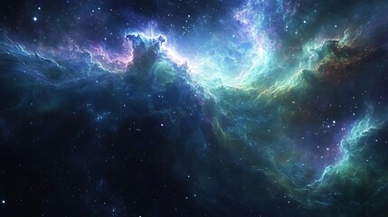 Aufkleber - A vibrant cosmic scene featuring swirling colors and starry depths, illustrating the beauty and mystery of the universe.
