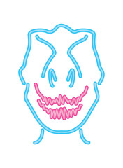 Sticker - tyrannosaurus head neon lights animal