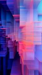 Aufkleber - Abstract geometric 3d structure with vibrant colors