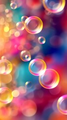 Aufkleber - Colorful abstract background with floating soap bubbles
