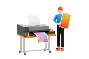 Poster - Print Design 3D Character Illustration.