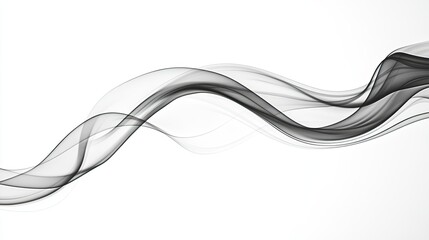 Poster - Abstract black smoke patterns curling through a stark white background, creating a mesmerizing visual.