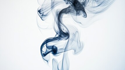 Poster - Abstract black smoke patterns curling through a stark white background, creating a mesmerizing visual.