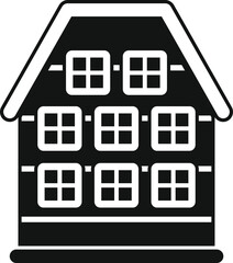 Poster - Simple vector icon of a gingerbread house, a classic christmas tradition