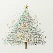 © carolina - xmas tree card made of musical notes  in beige soft background/greeting card/banner/postcard/design/poster