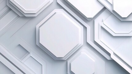 Poster - Abstract Geometric Background in Soft White Tones