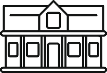 Poster - simple vector of a university building facade with columns and windows, isolated on a white backgrou