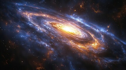 Wall Mural - vast cosmic landscape filled with swirling galaxies and brilliant stars deep blues and purples blend