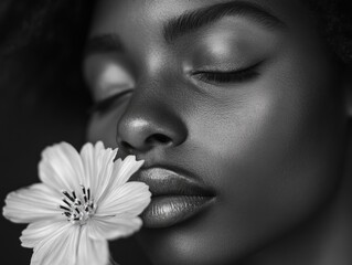 Person holds flower close-up