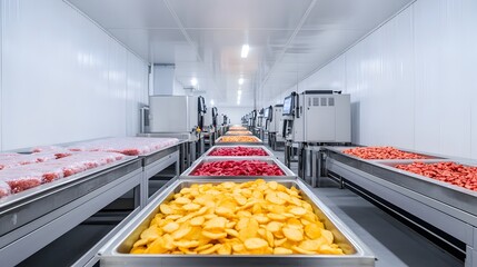 Frozen Potato Chips Production Automation with Flash Freezing on Industrial Lines