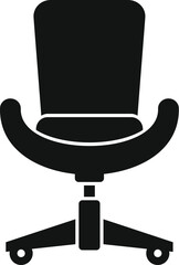 Poster - comfortable modern office chair with wheels icon in black simple style isolated on white background