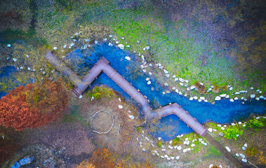 Wall Mural - Aerical view of colorful autumn foliage at Incheon Grand Park near Incheon, Korea