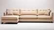 © Umri - A stylish beige sectional sofa with plush cushions and a modern design, isolated on a clean white background