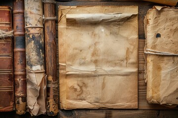 Poster - The collection features ancient books, scrolls, and fragile artifacts, revealing the legacy of past civilizations and their wisdom. Generative AI