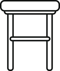 Sticker - Simple vector of a tall bar stool featuring a backrest and footrest, ideal for minimalist interior design concepts