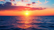 © Hasan Pixel - Sunset Over the Ocean Background: A vibrant sunset view over the ocean, with warm colors reflecting on the water surface.