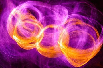 Wall Mural - Colorful light painting with purple yellow swirls