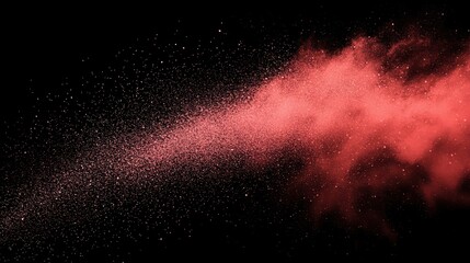Wall Mural - radiant red black glitter explosion in dark backdrop