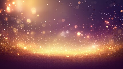 Wall Mural - magical golden bokeh lights on sparkling background