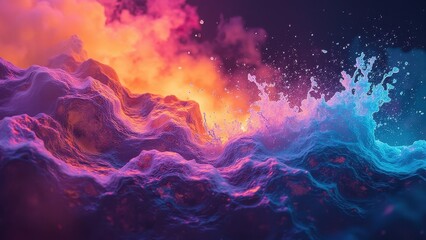 Poster - Vibrant Waves with Creative Colorful Effects