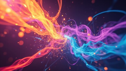 Poster - Colorful Abstract Swirls of Light and Energy