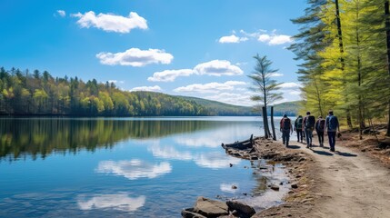 Wall Mural - reflection hike spring