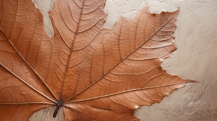 Wall Mural - showcases stamped leaves