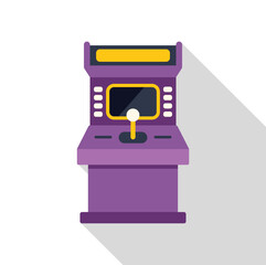 Poster - classic purple arcade game machine is standing on a white background casting a long shadow